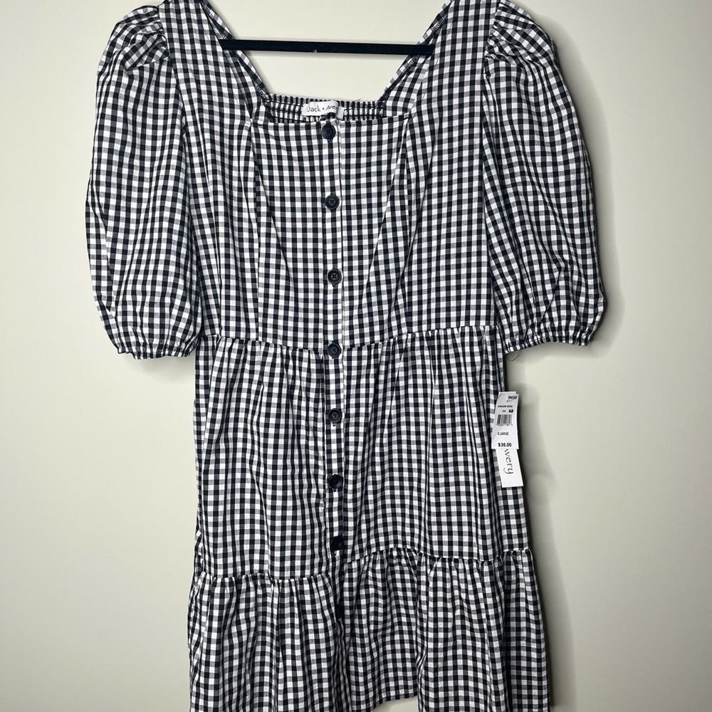 Black and White Plaid Dress